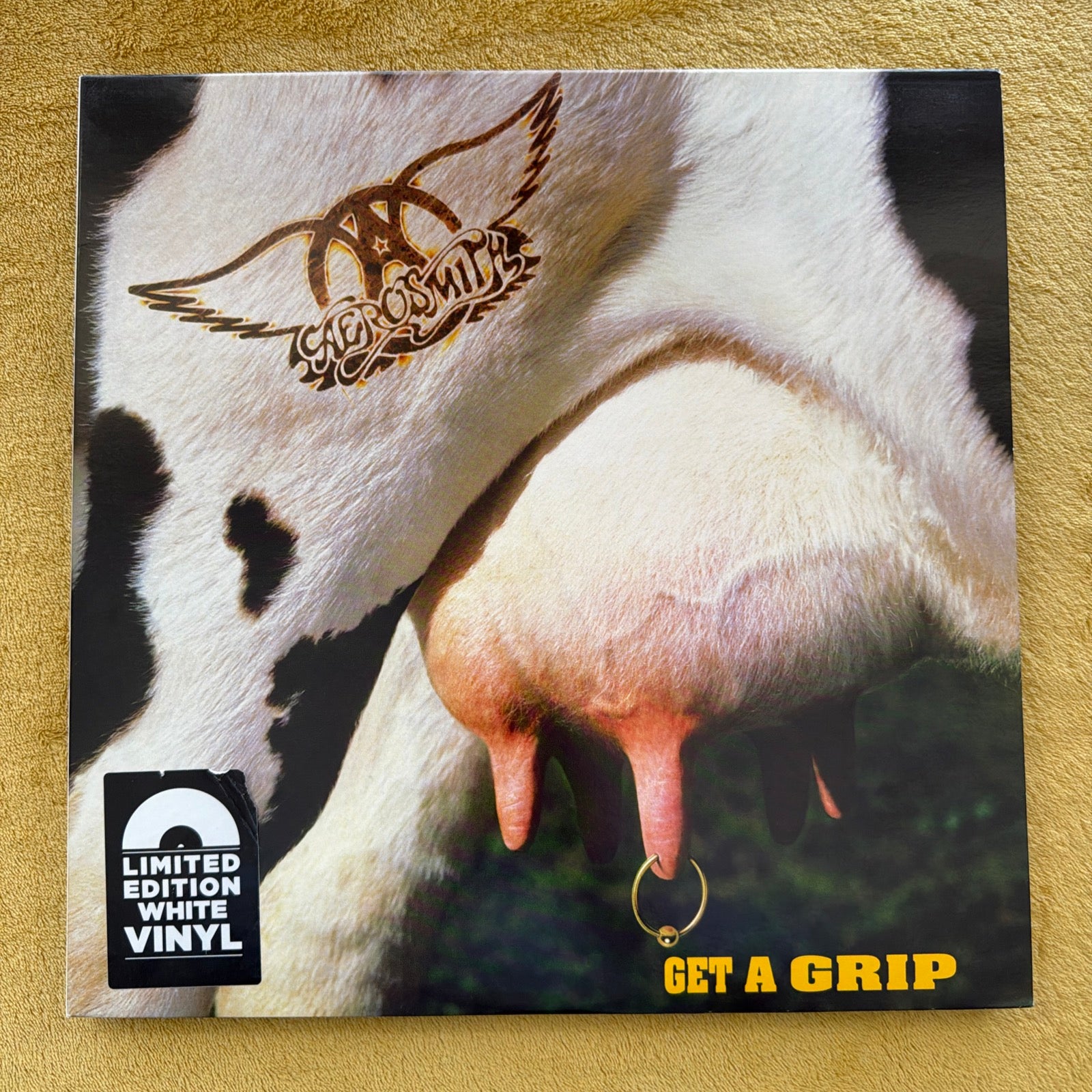 Aerosmith Get A Grip WHITE Vinyl Double LP Geffen Records Rare